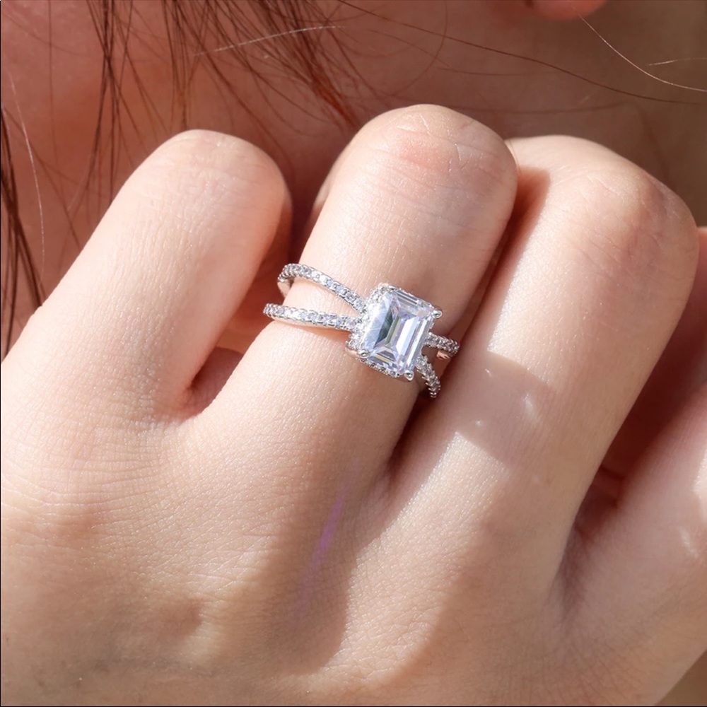 *NEW*925 Sterling Silver Square Cut Ring 💍 - Picture 6 of 6